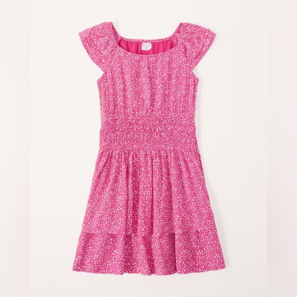 Abercrombie & Fitch Pink Pattern Ruffle Dress